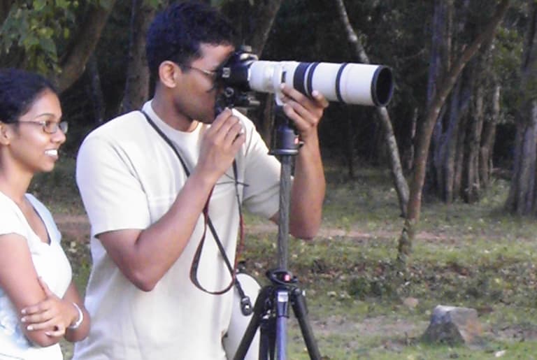 A photographer taking a picture